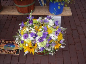 Megan's first basket of five bouquets